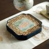 Qinghua Huoshi Red Hand-Painted Lotus Tea Tray-3