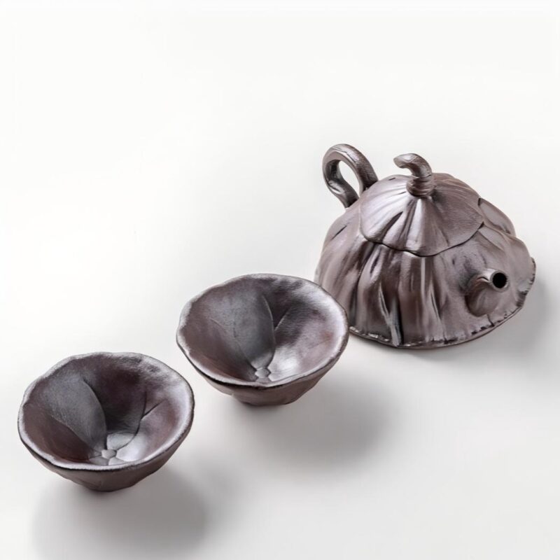 Lotus Pod Raw Mineral Clay Gongfu Teapot Set