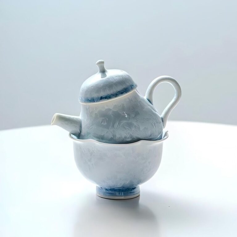 Blue Ice Crystal Small Teapot Perfectly matches the Glacial Blue Tea Cup