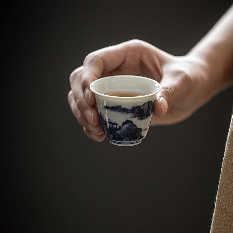 Ancient Green Serenity Teacup – Fisherman’s Tale - Thumbnail 3