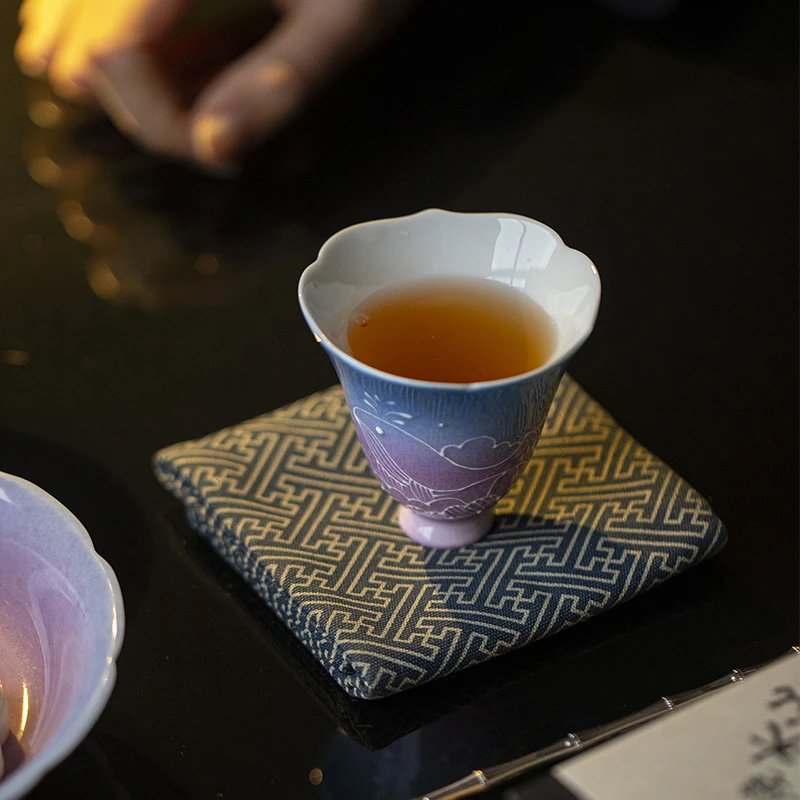 Zi Qiong Starry Sky Flower Tea Cup-4
