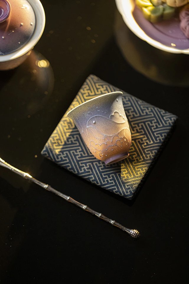 Zi Qiong Starry Sky High-Foot Tea Cup-1