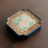 Qinghua Huoshi Red Hand-Painted Lotus Tea Tray