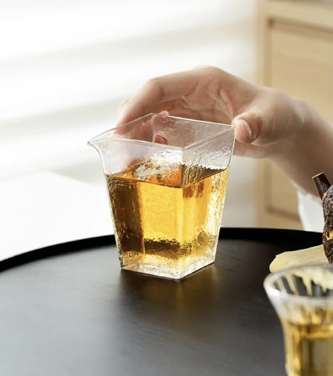 Square Hammered Glass Gong Dao Bei - Tea Pitche-1