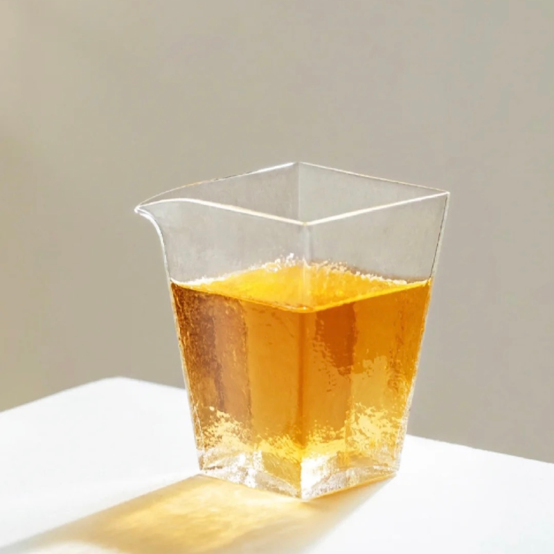 Square Hammered Glass Gong Dao Bei - Tea Pitche