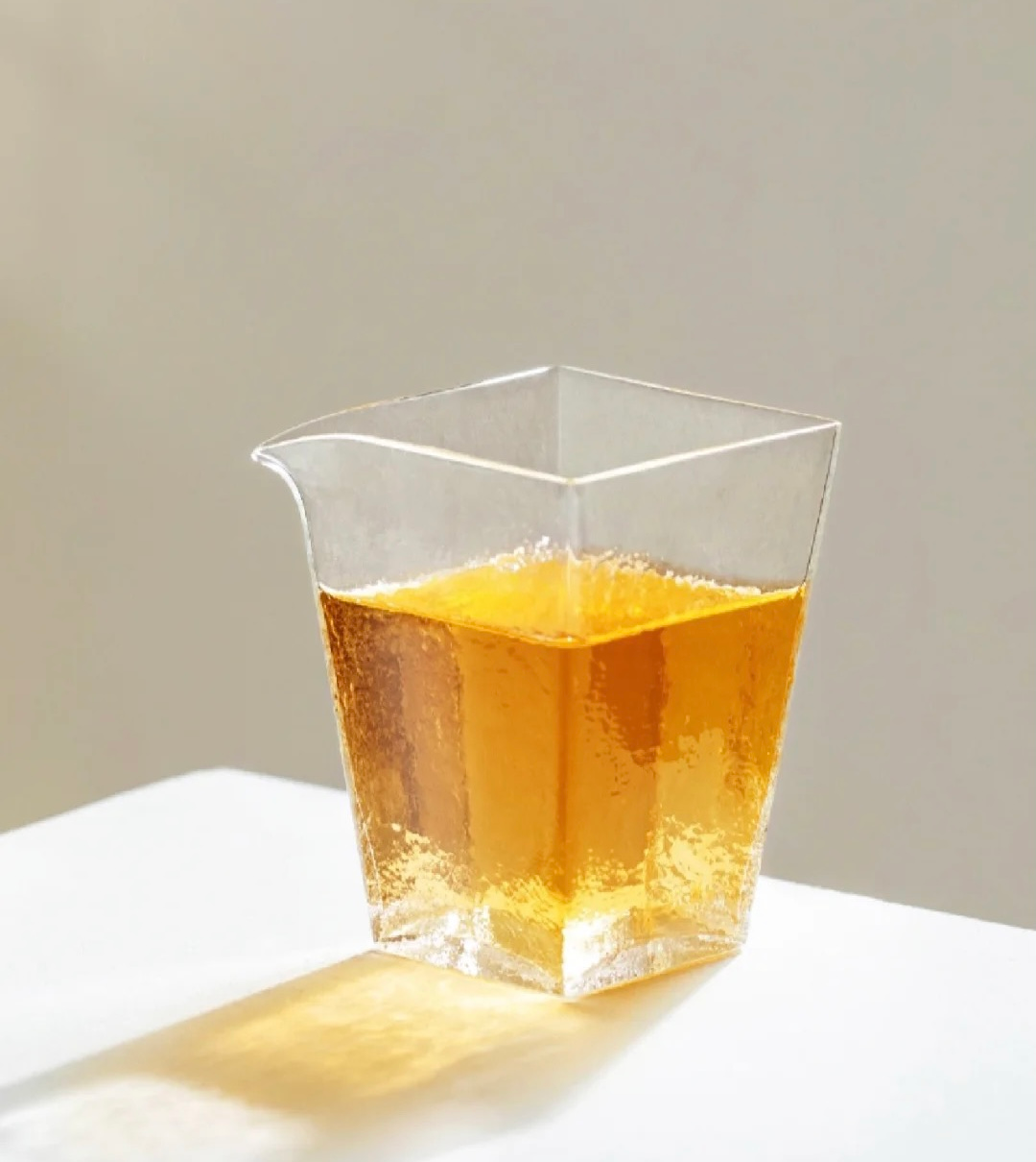Square Hammered Glass Gong Dao Bei - Tea Pitche