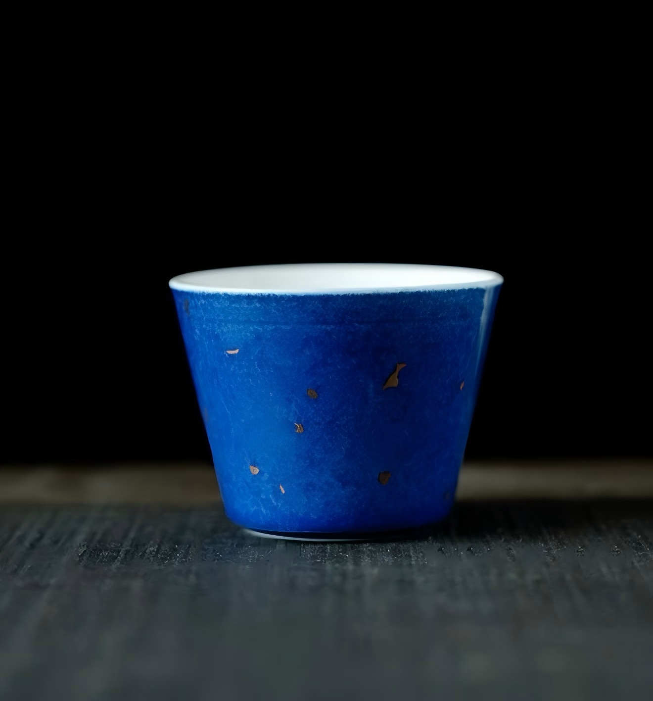 Creative Speckled Blue & Gold Tea Cup