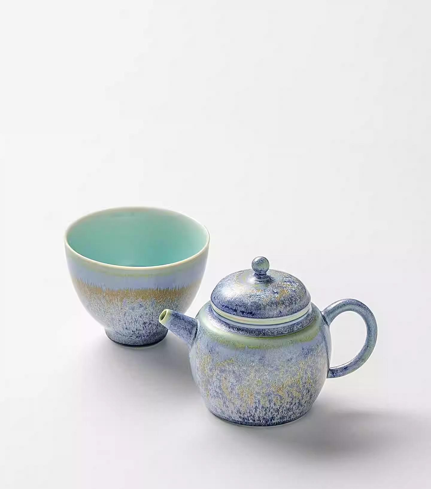 “Falling Pine” Kiln-Glazed Teapot Set – Tea Pot Set Gift for Tea Lovers2