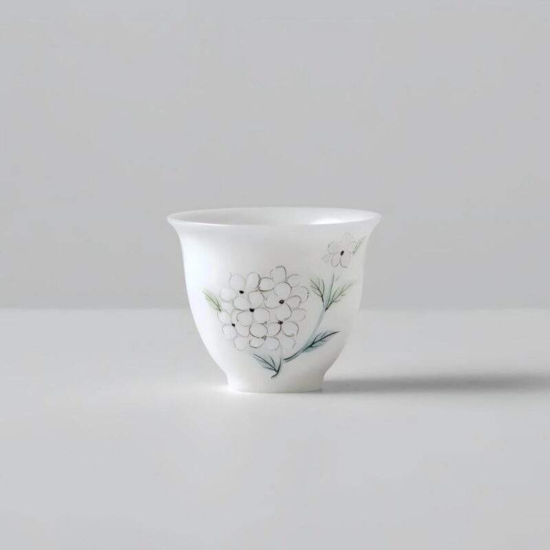 Hydrangea Ice-Jade Porcelain Teacup