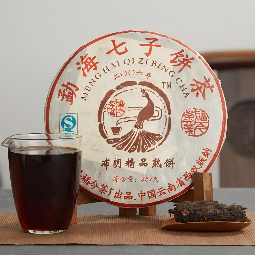 2006 Fu Jin Bulang Premium Aged Ripe Pu-erh Tea Cake 2006 Fu Jin "Bulang Premium" Aged Ripe Pu-erh Tea Cake