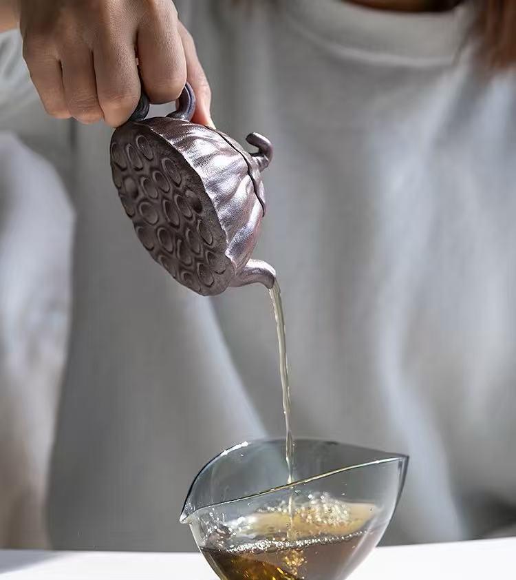 Lotus Pod Raw Mineral Clay Gongfu Teapot Set3