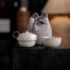 Portable Chinese Tea Set - Ruyin Tea Ceremony Bag in Beige Ru Kiln Style