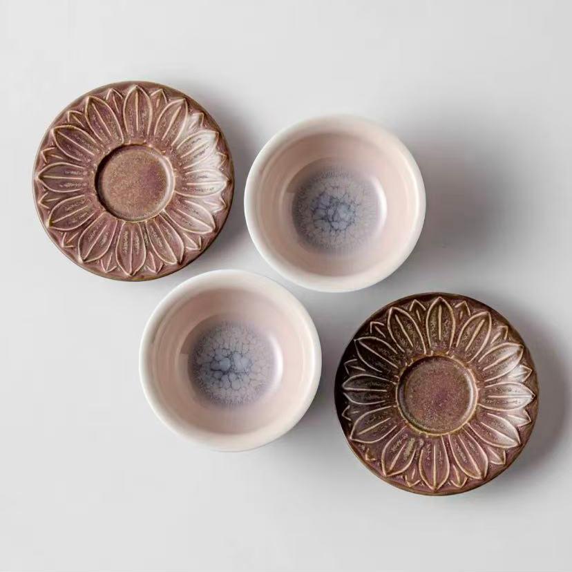 “Gong” Handcrafted Petal Relief Tea Cup with Saucer - Chinese Tea Set3 “Gong” Handcrafted Petal Relief Tea Cup with Saucer - Chinese Tea Set3