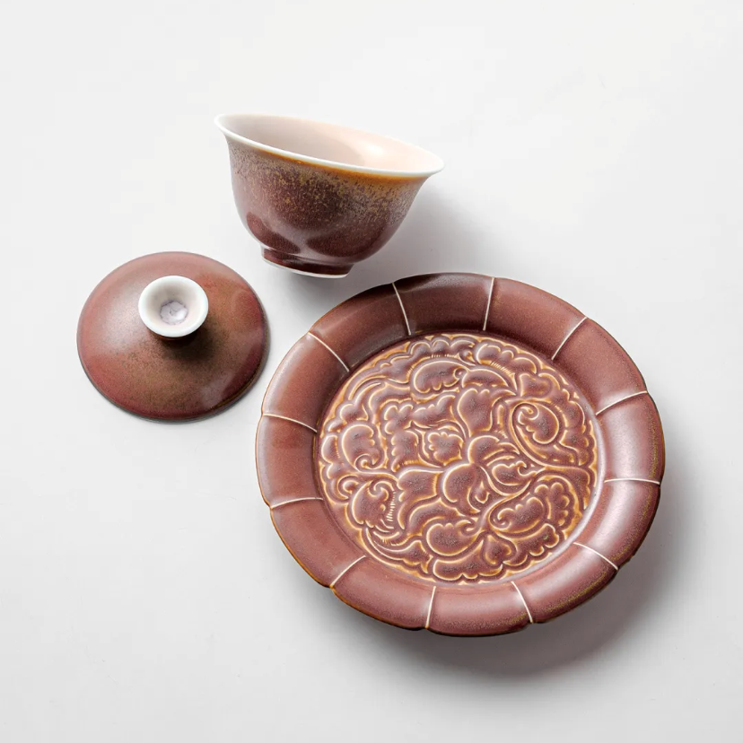 “Gong” Handcrafted Sancai Gaiwan - 100ml Chinese Tea Set3 “Gong” Handcrafted Sancai Gaiwan - 100ml Chinese Tea Set3